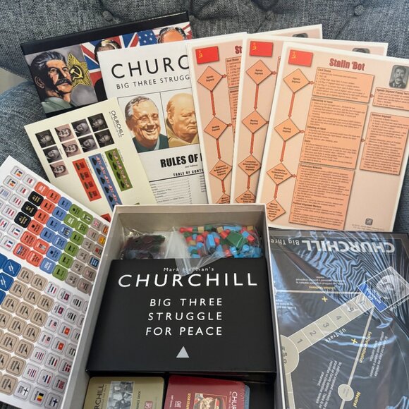 Churchill - Big Three Struggle for Peace (open, unpunched, cards sealed) GMT - Picture 7 of 14